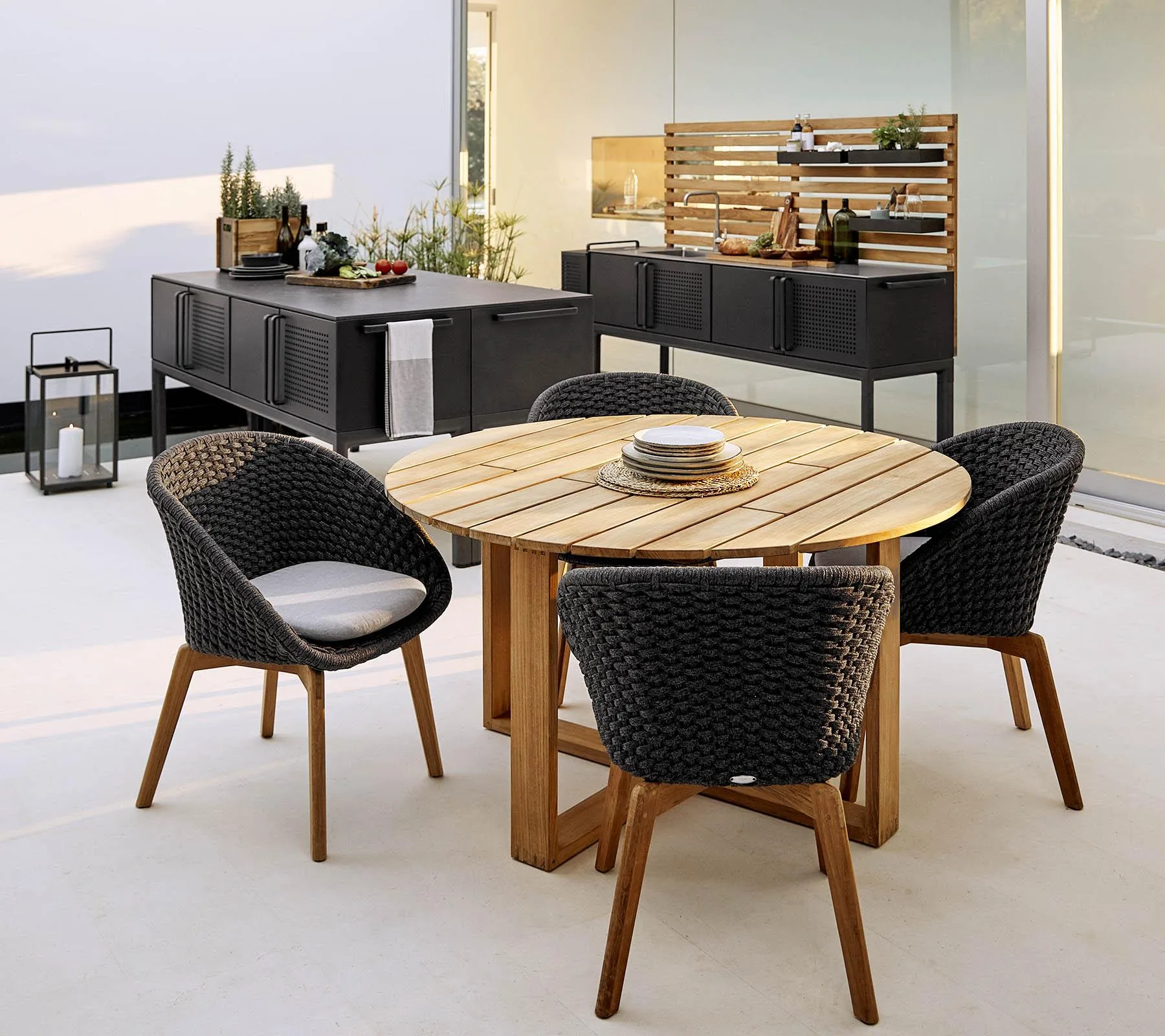 Cane-line PEACOCK -chair, grey / dark grey / teak - Image 4