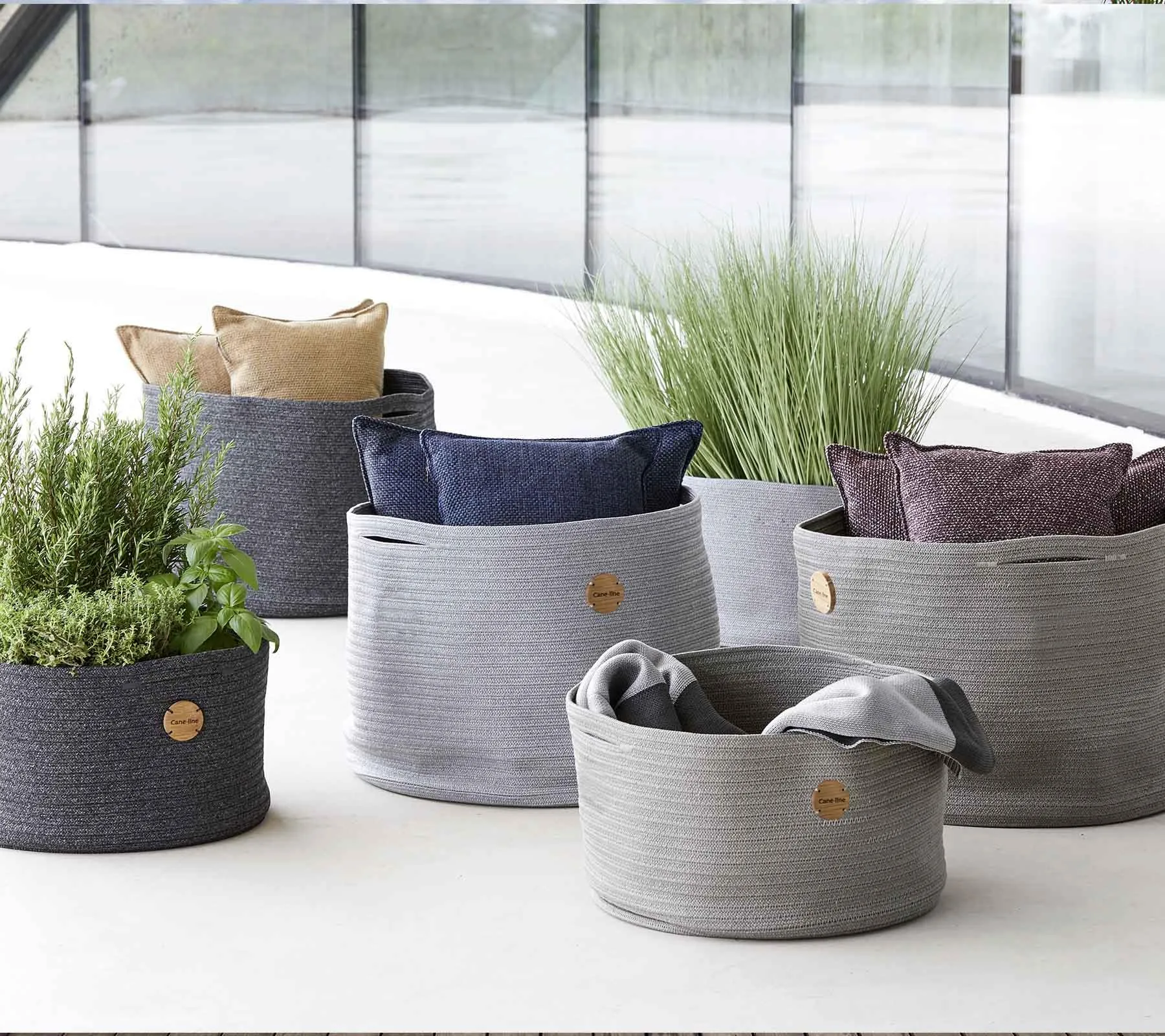 Cane-line SOFT ROPE -basket Ø 50 cm, dark grey - Image 2