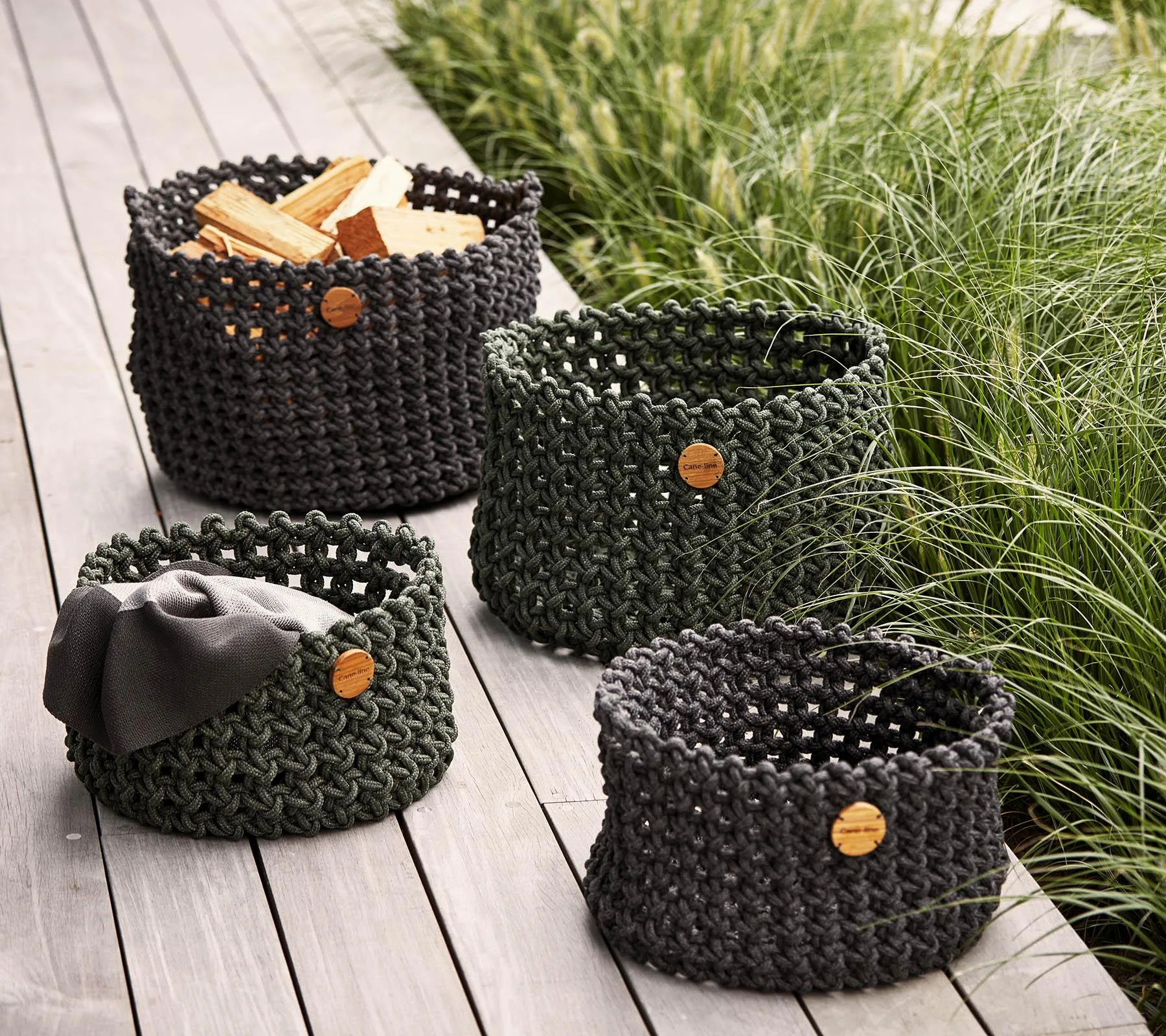 Cane-line SOFT ROPE -basket Ø 50 cm, dark grey - Image 2
