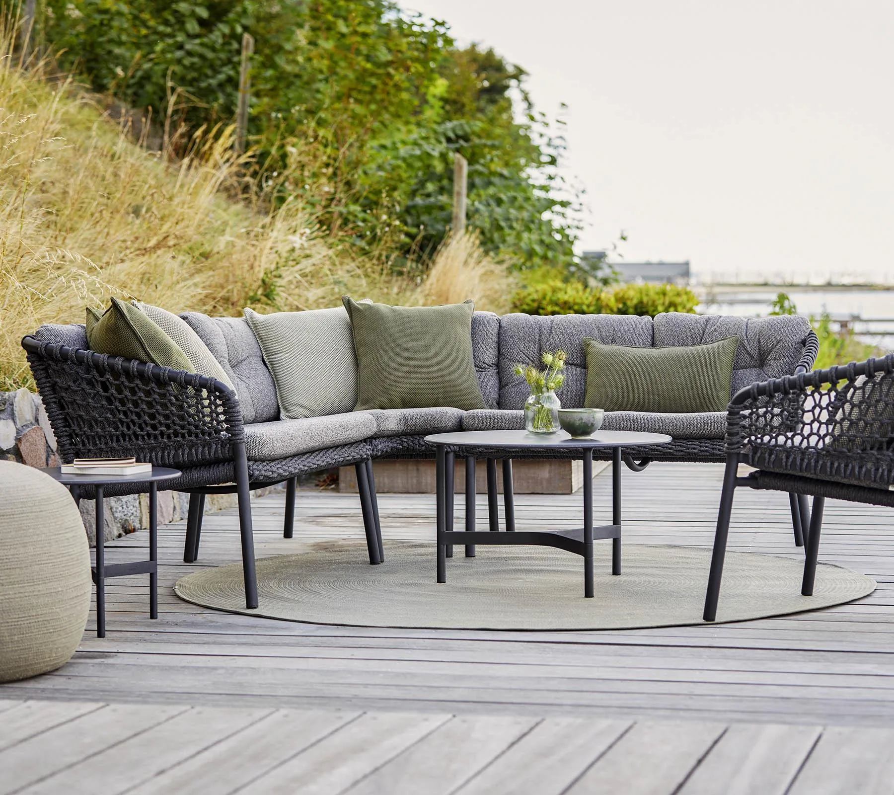 Cane-line OCEAN -2-seater sofa module with cushions, left, dark grey - Image 5