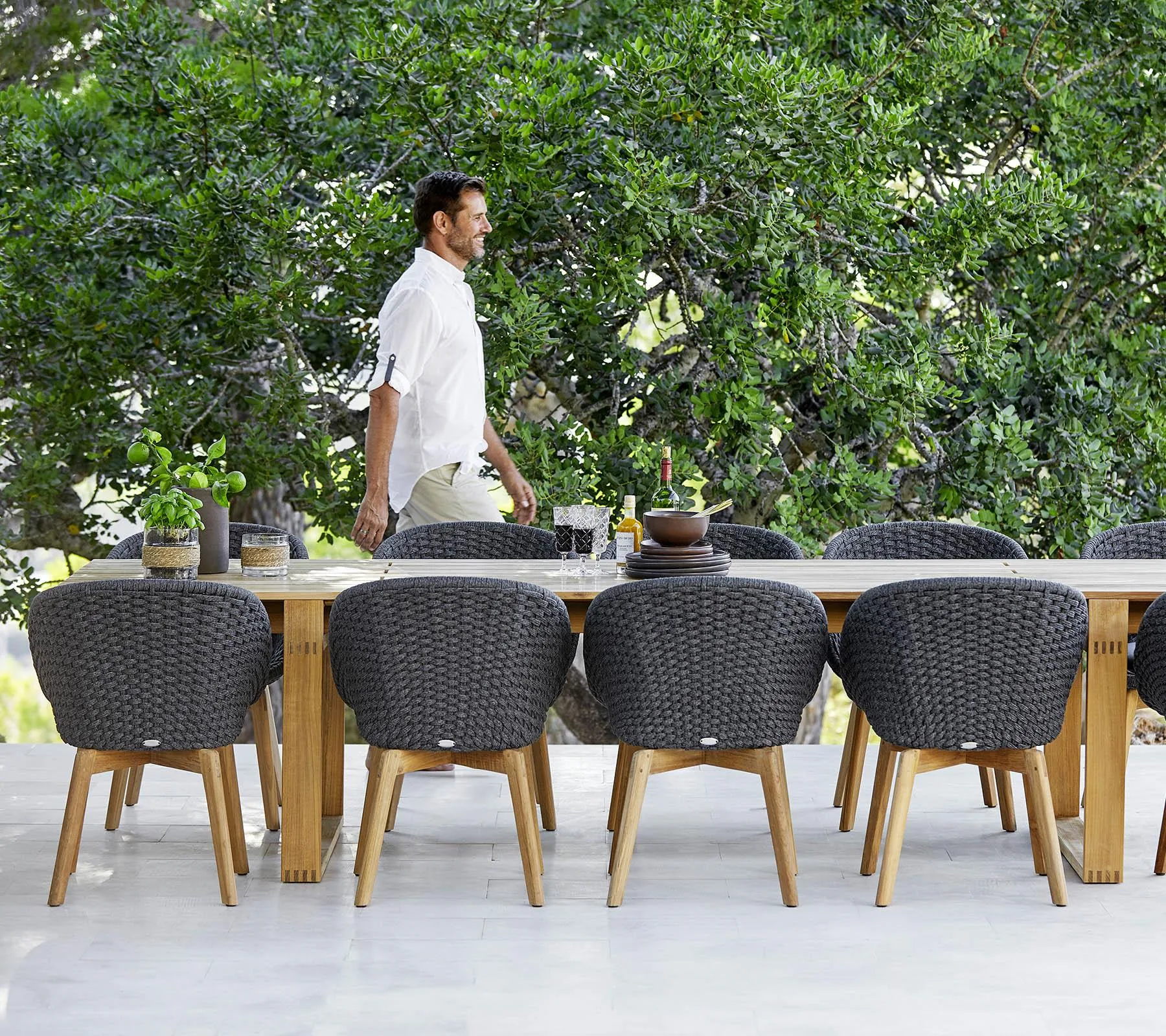 Cane-line PEACOCK -chair, grey / dark grey / teak - Image 5