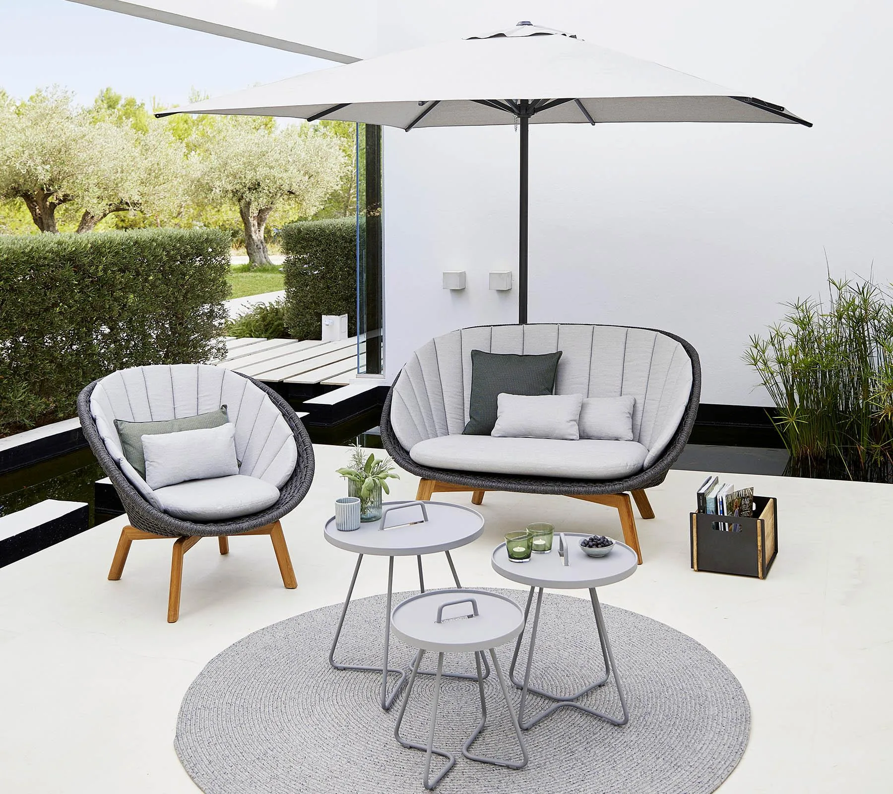 Cane-line PEACOCK -armchair, grey / dark grey / teak - Image 4