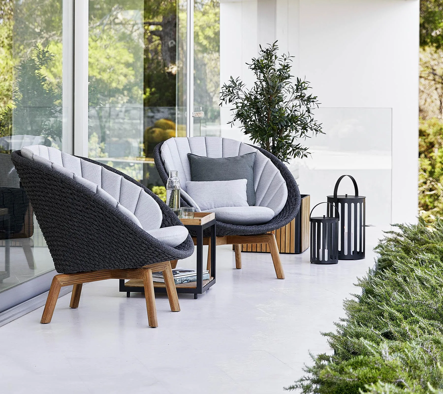 Cane-line PEACOCK -armchair, grey / dark grey / teak - Image 5