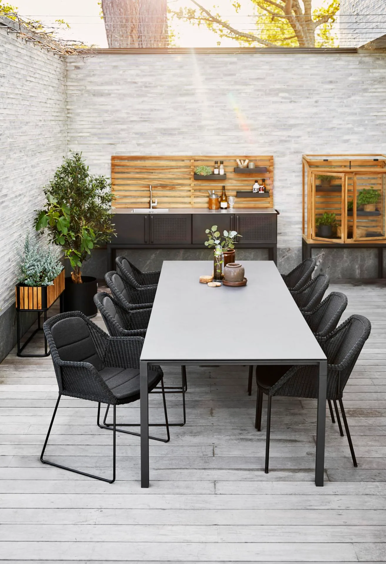 Cane-line BREEZE-tuoli, musta punos/musta metalli, pinottava - Image 2