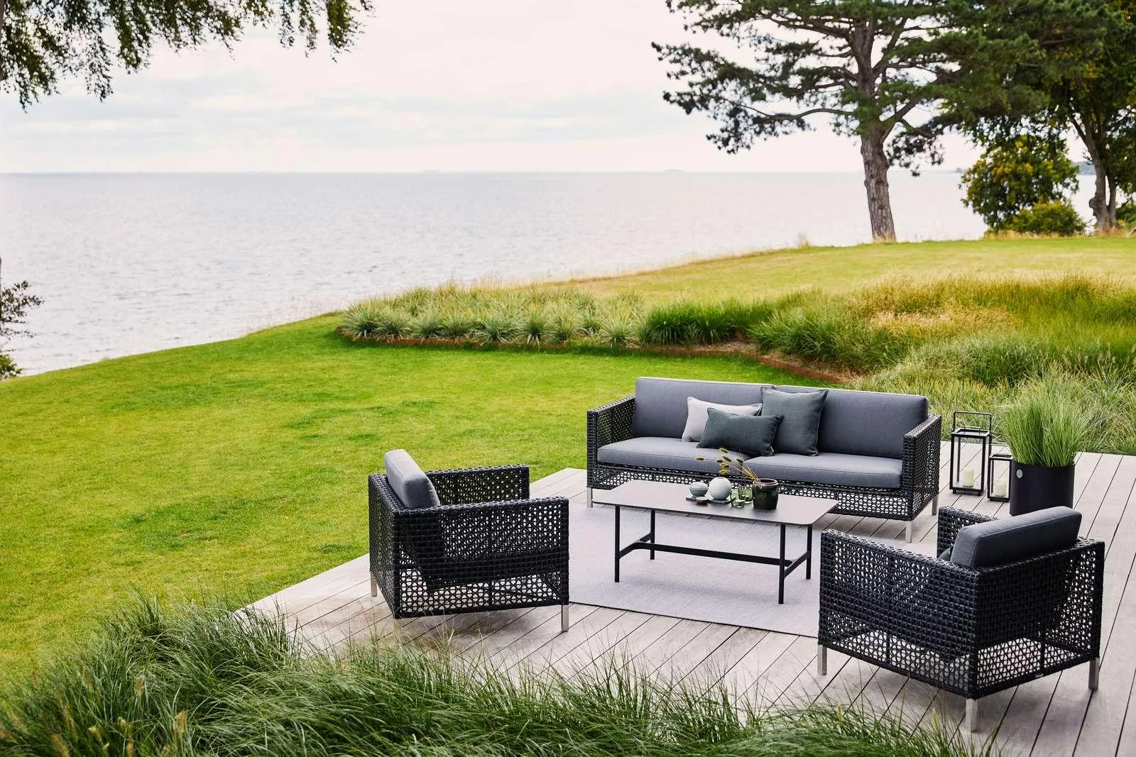 Cane-line CONNECT 3-seater sofa, black/antracite - Image 2