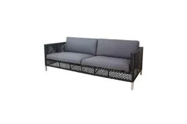 Cane-line CONNECT 3-seater sofa, black/antracite