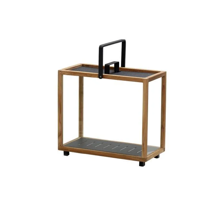 Cane-line LIGHTHOUSE lantern rectangular, teak/dark grey