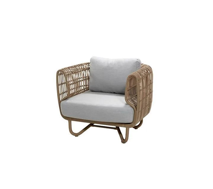 Cane-line NEST lounge chair, natural/light grey