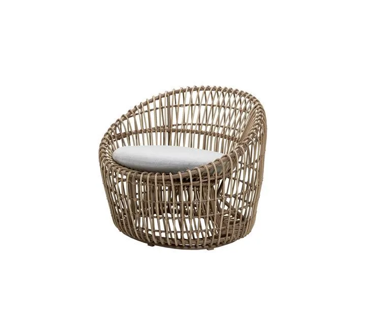 Cane-line NEST lounge chair, round, natural/light grey