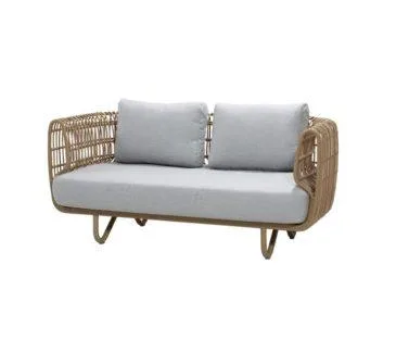 Cane-line NEST 2-seater sofa, natural/light grey