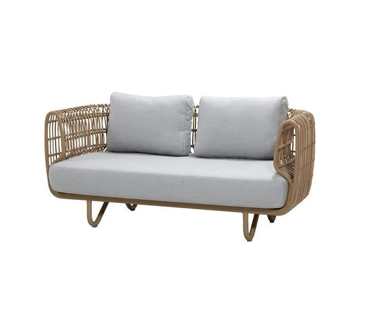 Cane-line NEST 2-seater sofa, natural/light grey