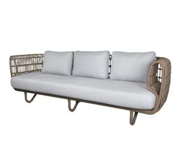 Cane-line NEST 3-seater sofa, natural/light grey