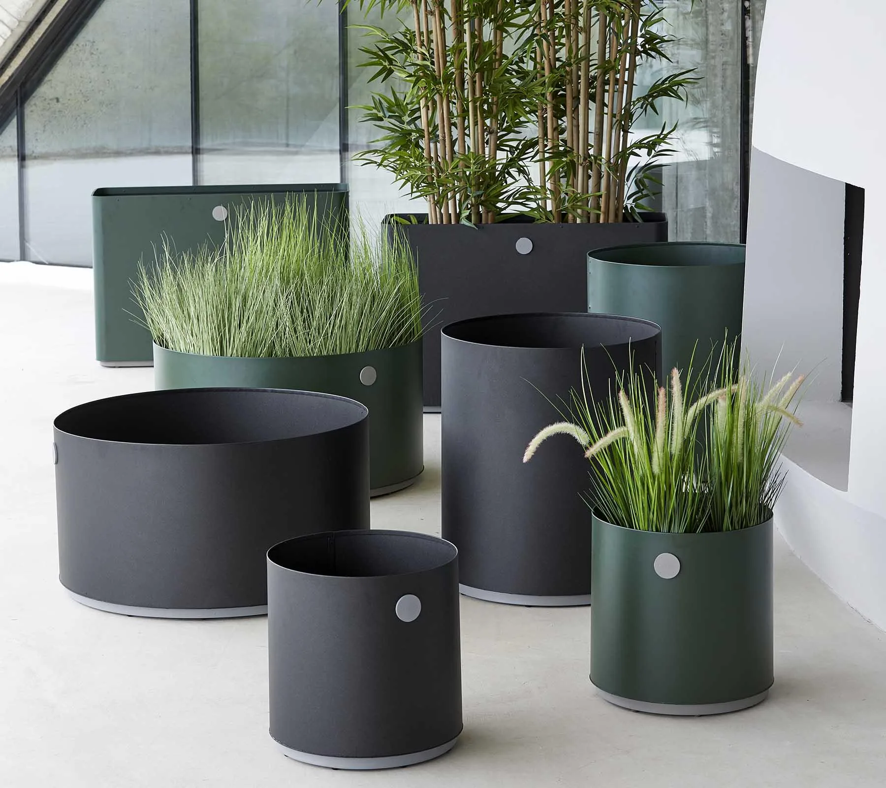 Cane-line GROW -planter Ø 75 cm, dark green - Image 2