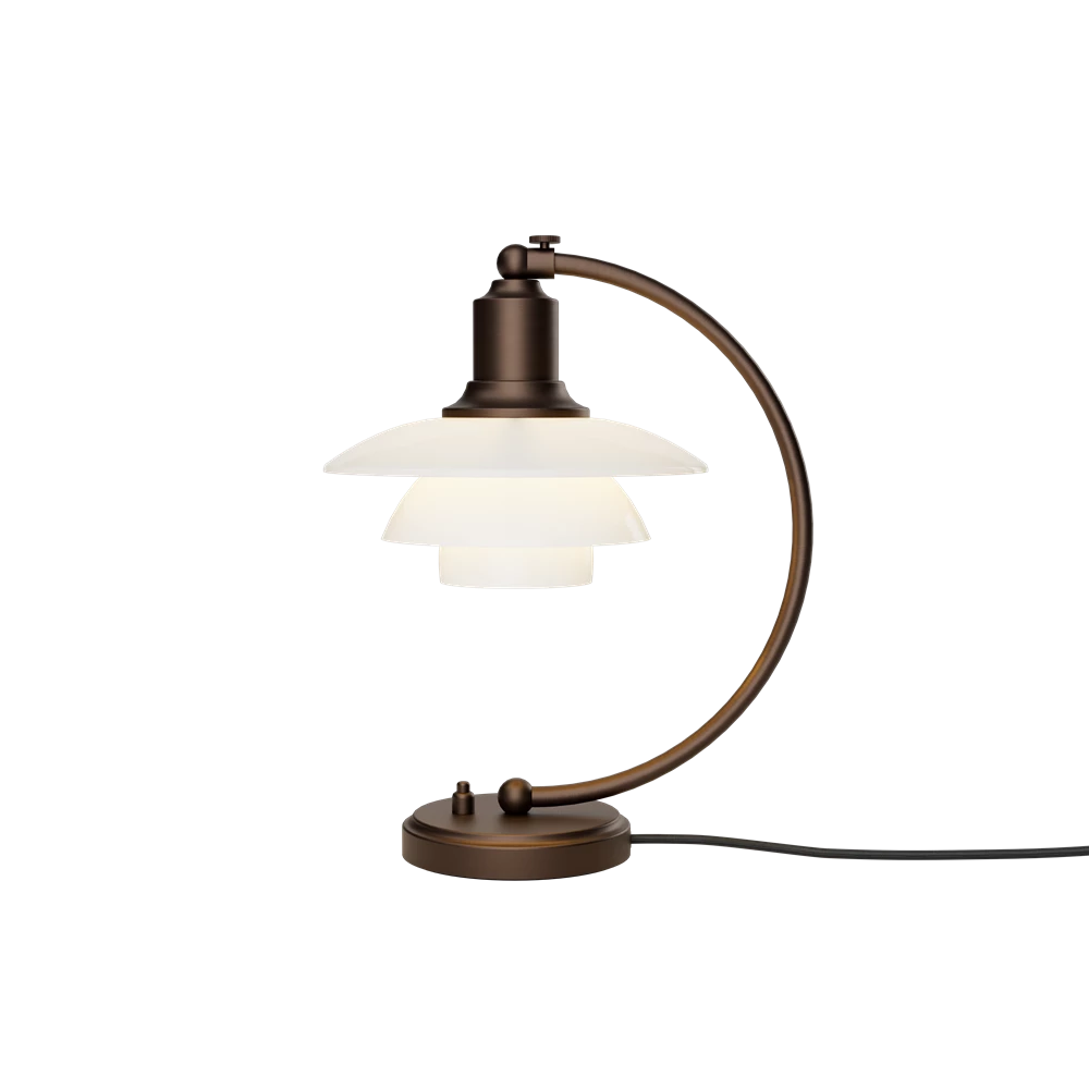Louis Poulsen PH 2/2 LUNA table lamp, aged brass