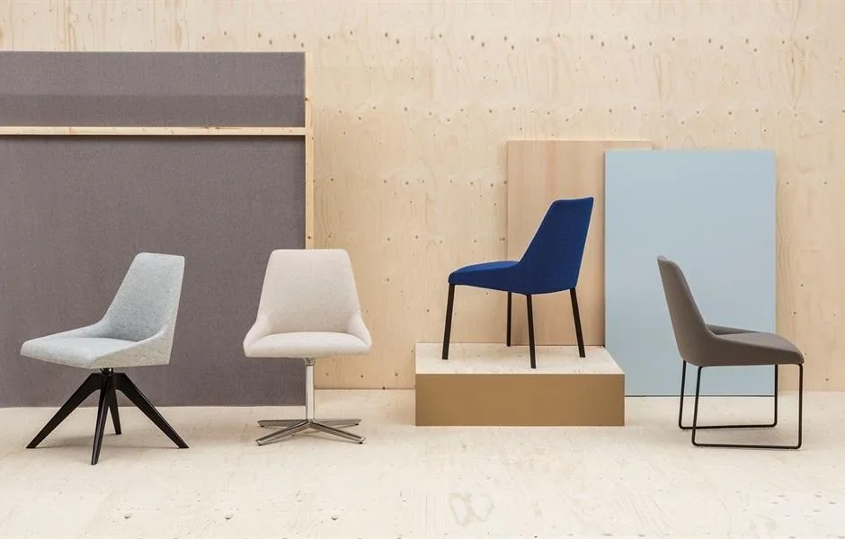 Andreu World ALYA-tuoli, pyörivä jalka, harmaa/valkoinen SO1532 - Image 5