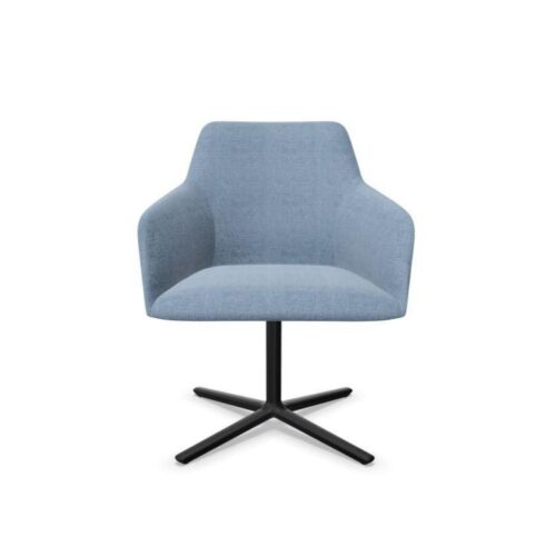 Andreu World ALYA armchair, swivel base, light blue/black SO1532