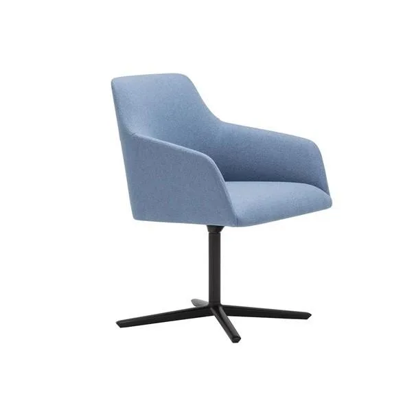 Andreu World ALYA armchair, swivel base, light blue/black SO1532 - Image 2