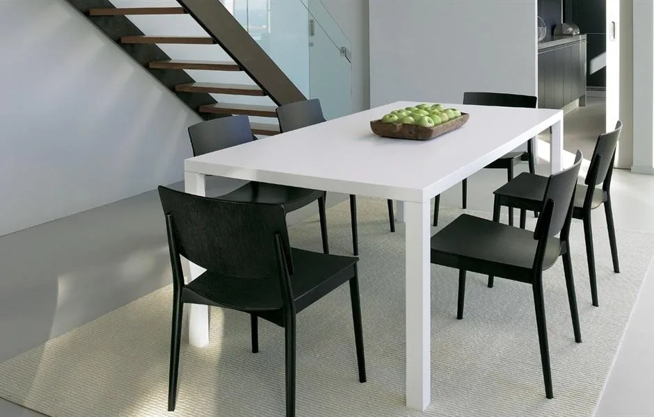 Andreu World HAPPY chair, black leather/black beech SI0377 - Image 4