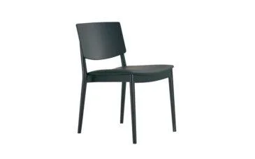 Andreu World HAPPY chair, black leather/black beech SI0377