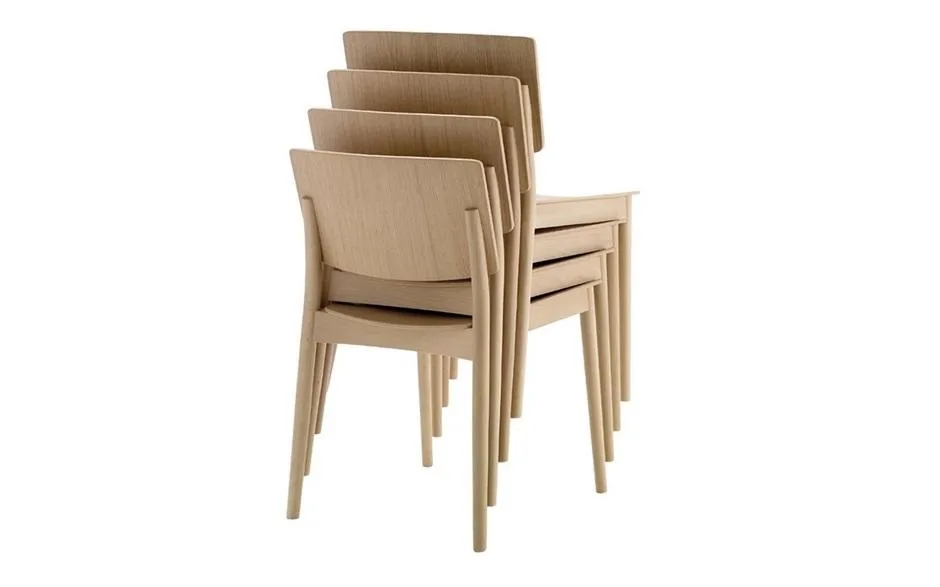 Andreu World HAPPY chair, oak SI0374 - Image 3