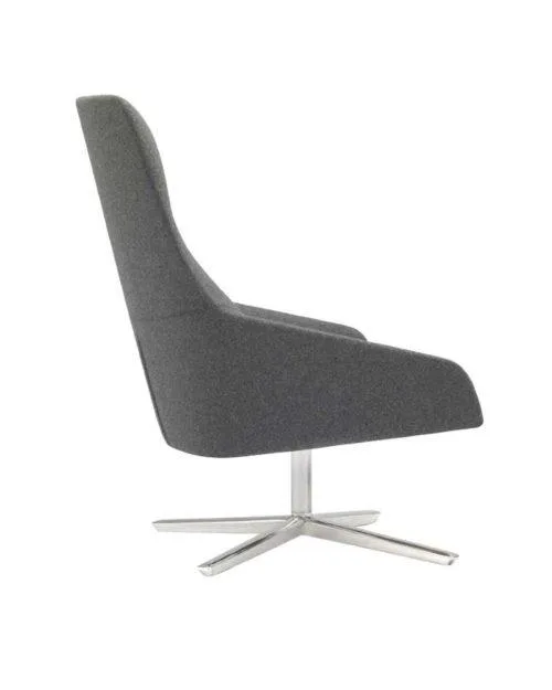 Andreu World ALYA -nojatuoli, korkea selkänoja, harmaa/alumiini BU1520 - Image 2
