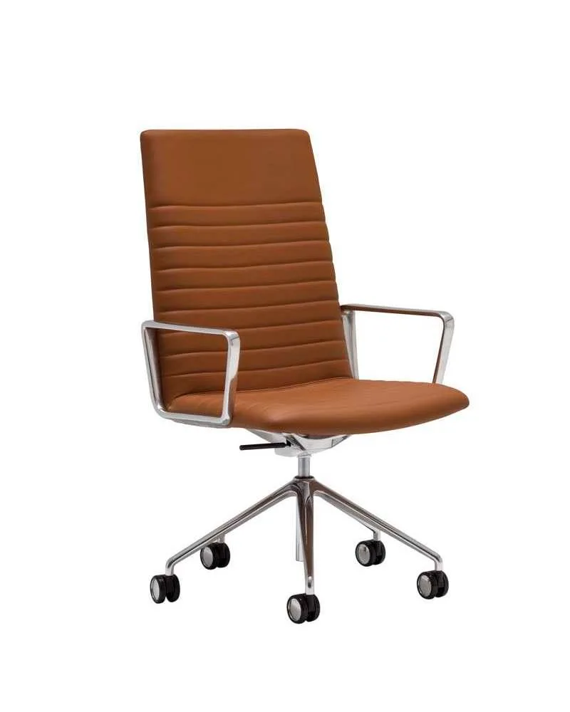 Andreu World FLEX EXECUTIVE chair, medium back, brown/walnut/aluminium SO1860