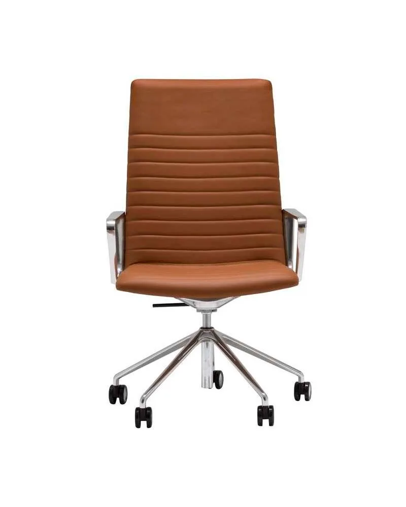 Andreu World FLEX EXECUTIVE chair, medium back, brown/walnut/aluminium SO1860 - Image 2