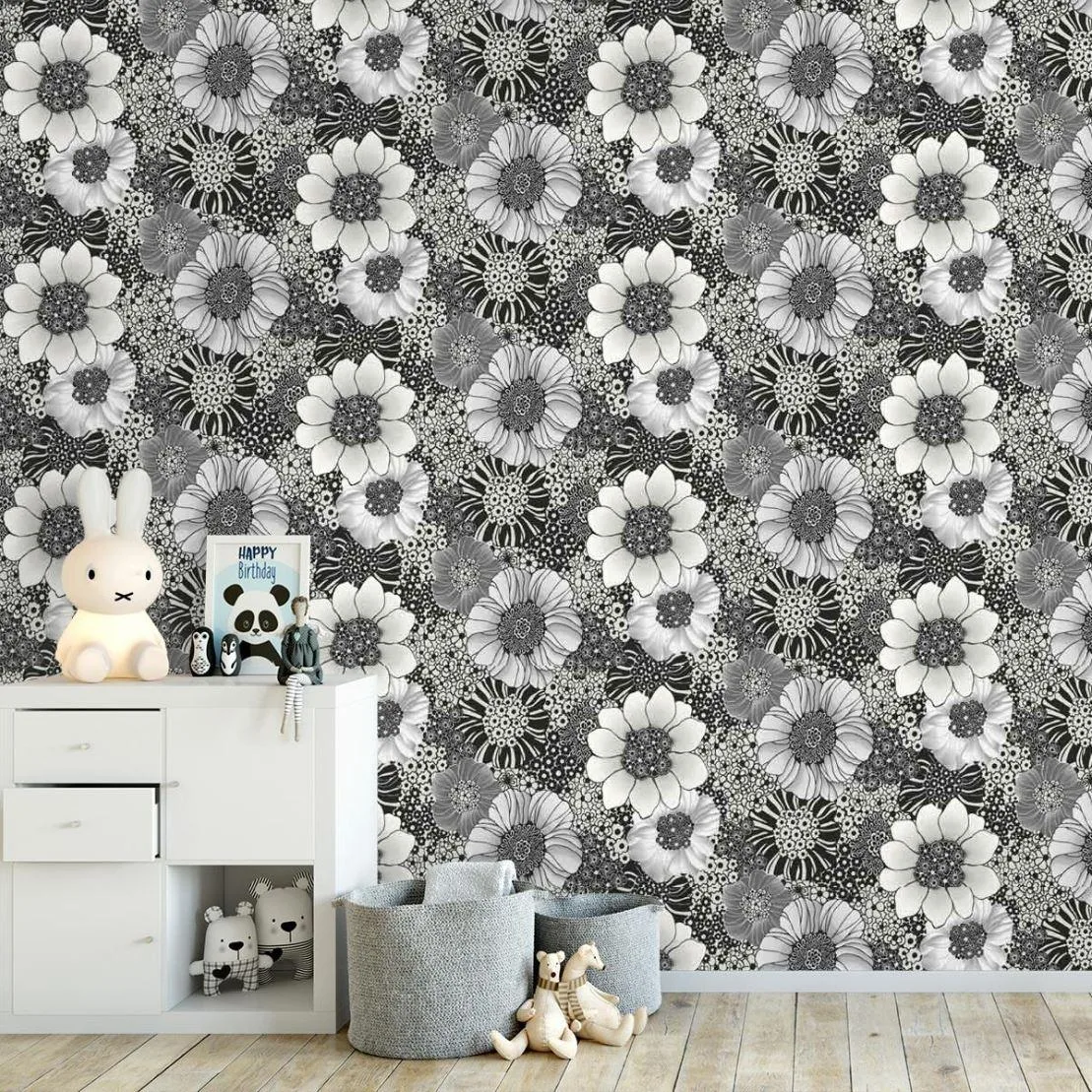 Missoni Home Anemones metallic - tapetti, musta/hopea - Image 3