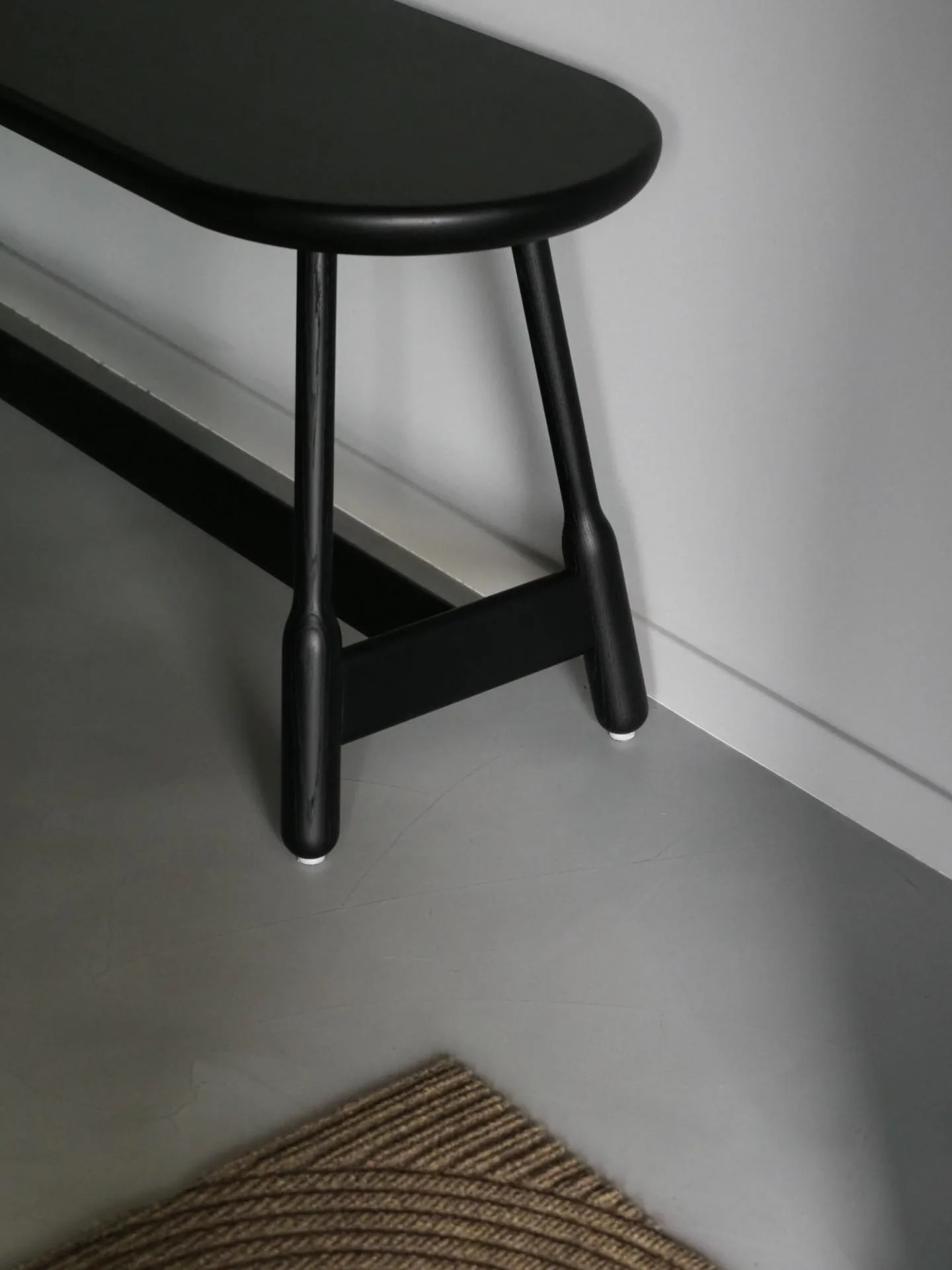 Massproductions ALBERT bench 110 cm, black stained oak - Image 3