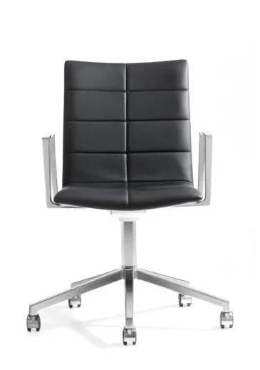 Lammhults ARCHAL office chair, black leather/aluminium