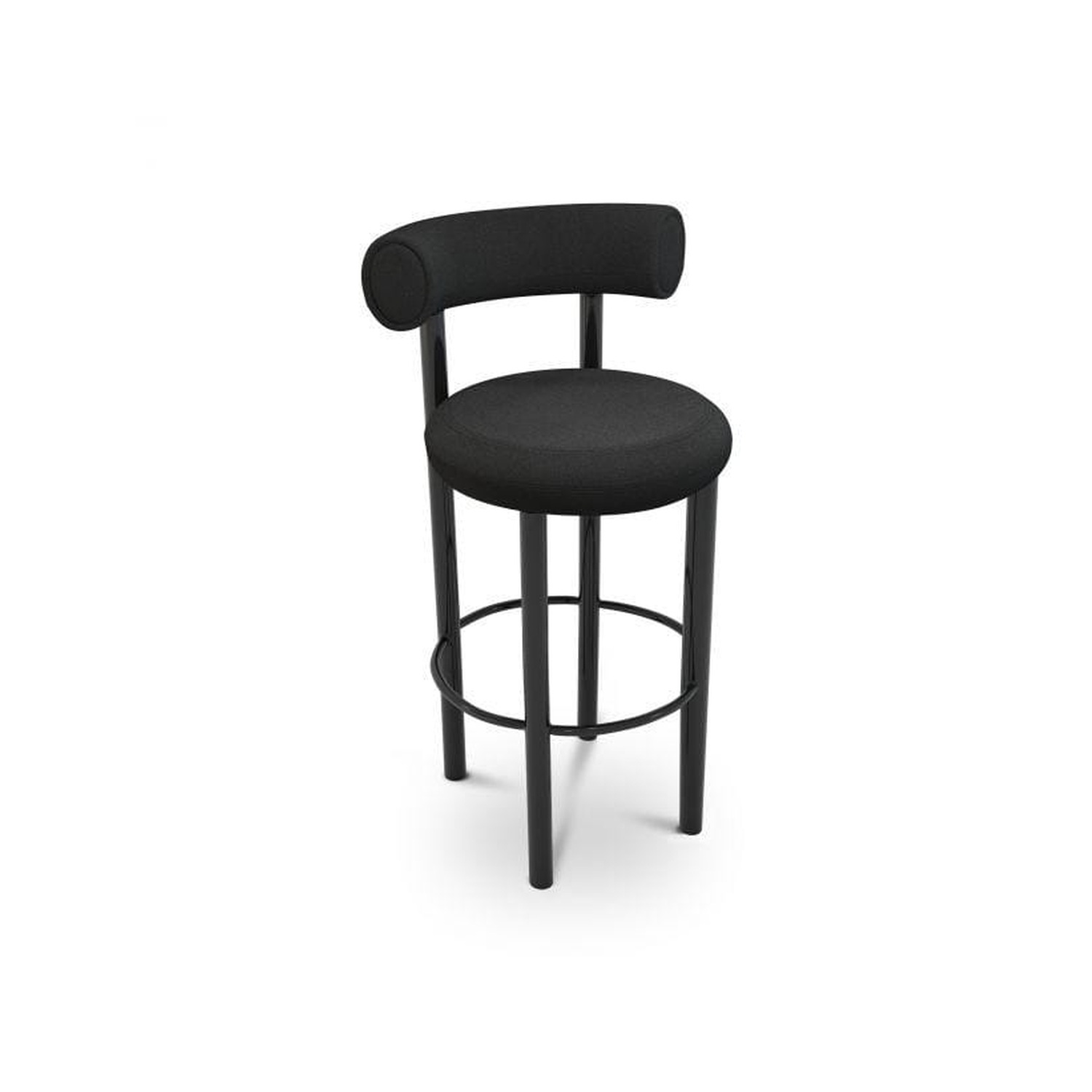 Tom Dixon FAT 75 -baarituoli, Hallingdal-kangas musta/musta metalli