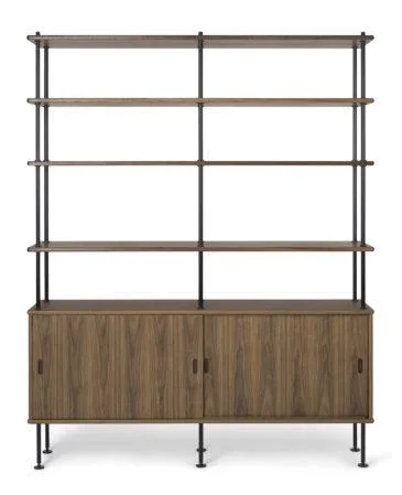Carl Hansen BM0253 shelving system with cabinet, oiled walnut
