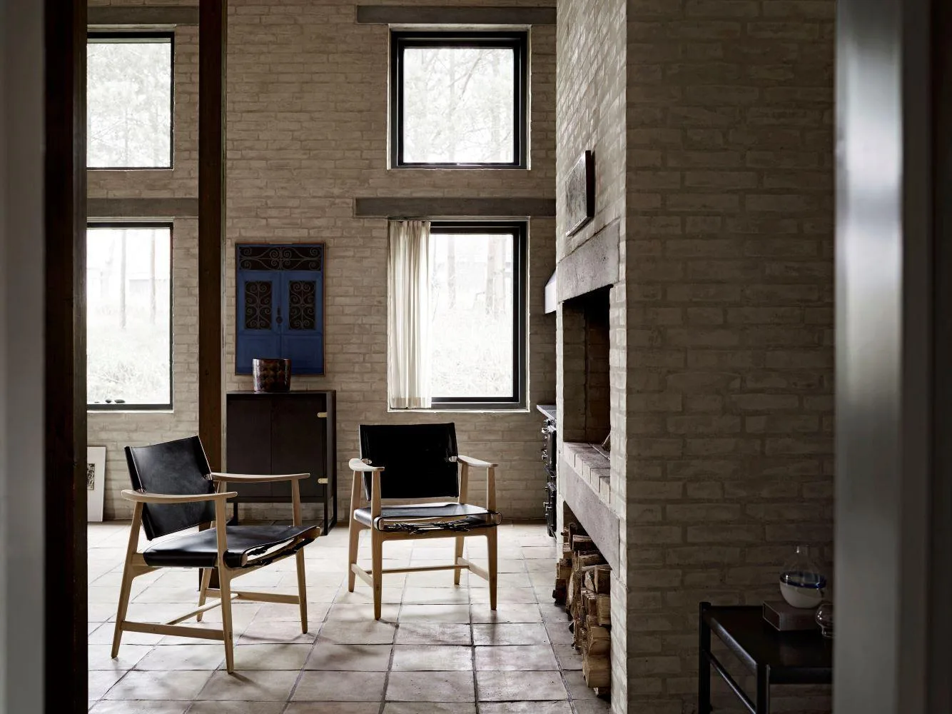 Carl Hansen BM1106 HUNTSMAN chair, white oiled oak / leather - Image 3