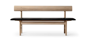 Fredericia BM Bench, oak light oiled, black leather