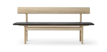 Fredericia BM Bench, oak soaped, black leather