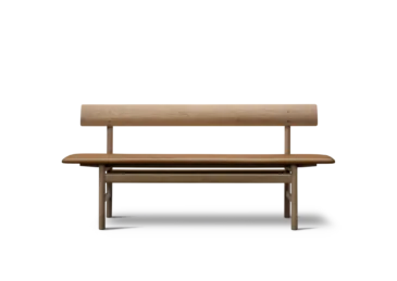 Fredericia BM Bench, oak light oiled, cognac leather