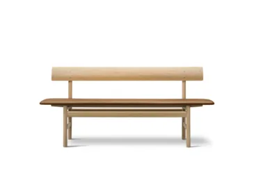 Fredericia BM Bench, oak soaped, cognac leather