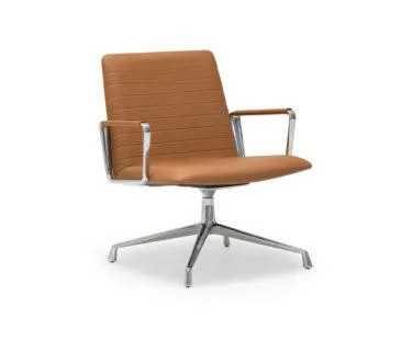 Andreu World FLEX EXECUTIVE chair, low back, brown/aluminium SO1844