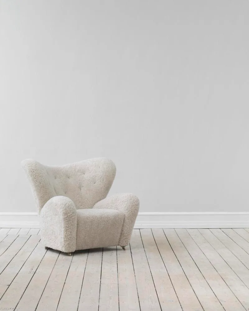 Audo Copenhagen THE TIRED MAN -nojatuoli, lampaankarva luonnonvalkoinen - Image 2