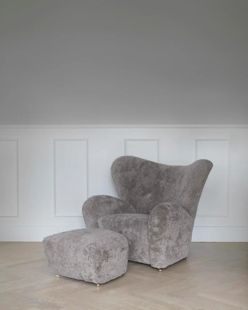 Audo Copenhagen THE TIRED MAN -nojatuoli, lampaankarva luonnonvalkoinen - Image 3