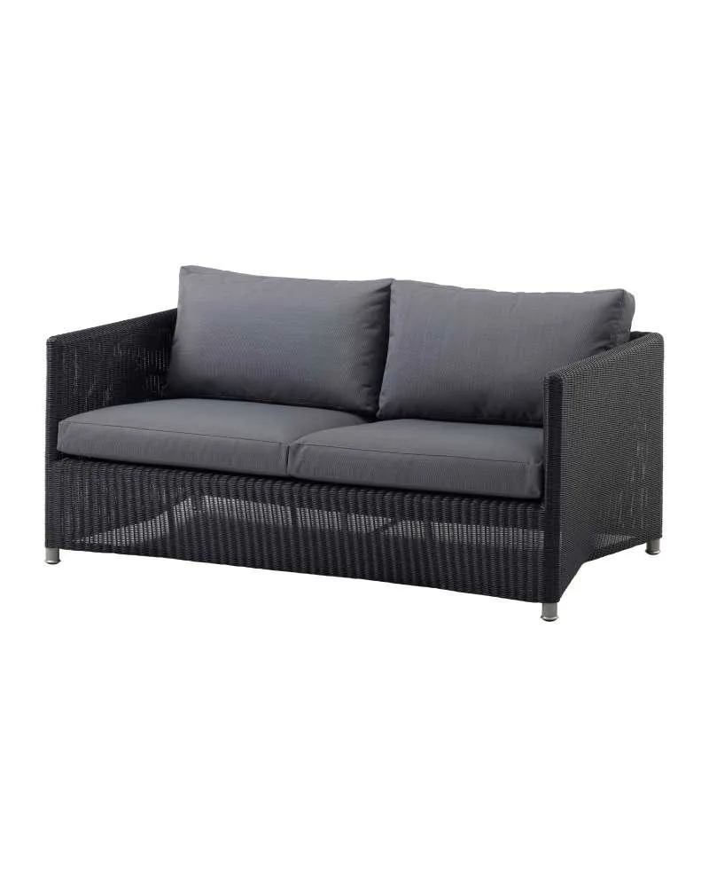 Cane-line DIAMOND 2-seater sofa, dark grey