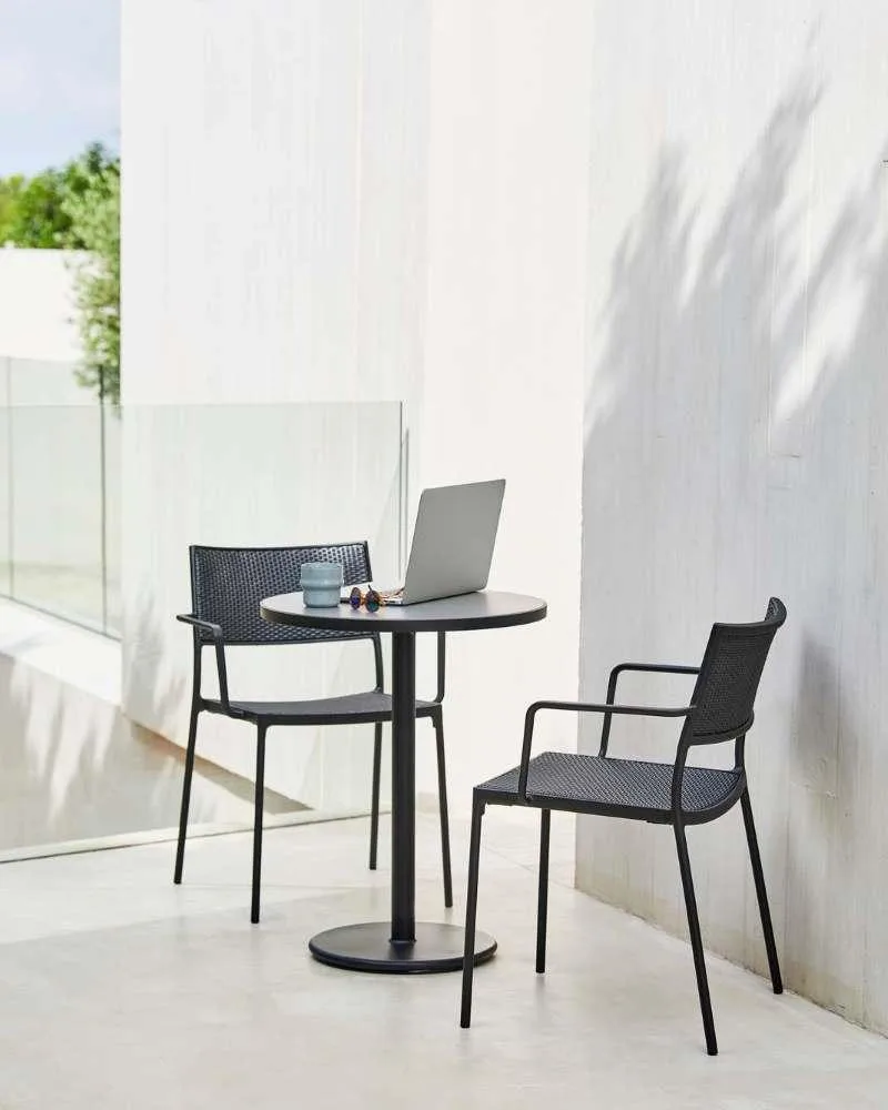 Cane-line GO café table, Ø 80 cm, dark grey - Image 2