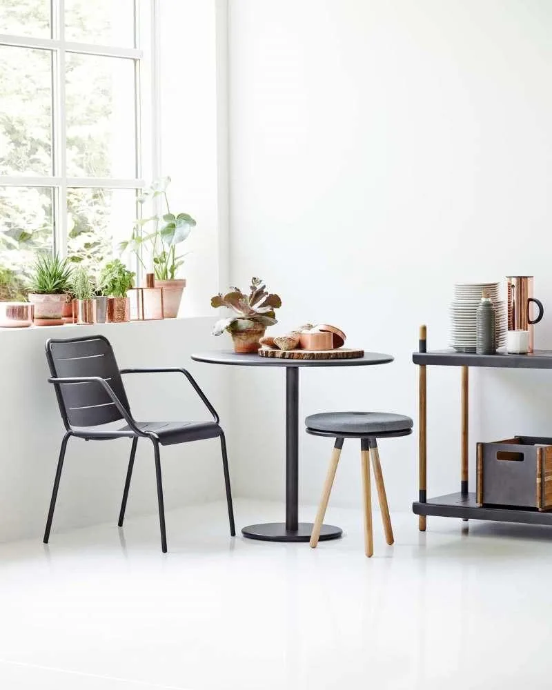 Cane-line GO café table, Ø 80 cm, dark grey - Image 3
