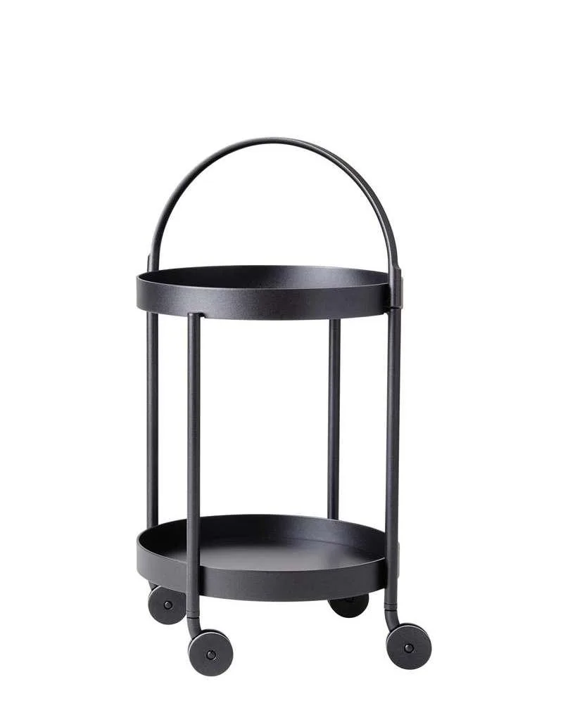 Cane-line ROLL trolley, round, dark grey