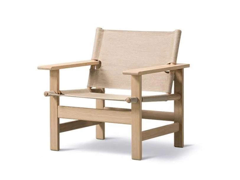Fredericia THE CANVAS CHAIR -nojatuoli, luonnonväri/saippuoitu tammi - Image 2