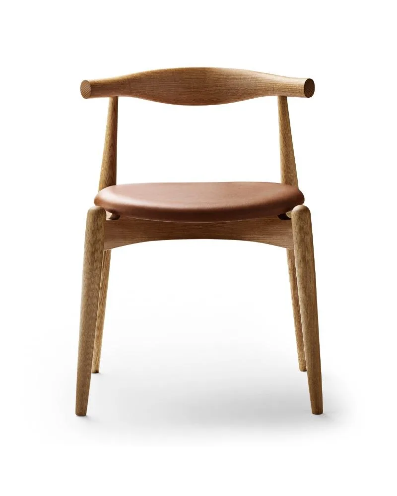 Carl Hansen CH20 chair, oiled oak / brown leather