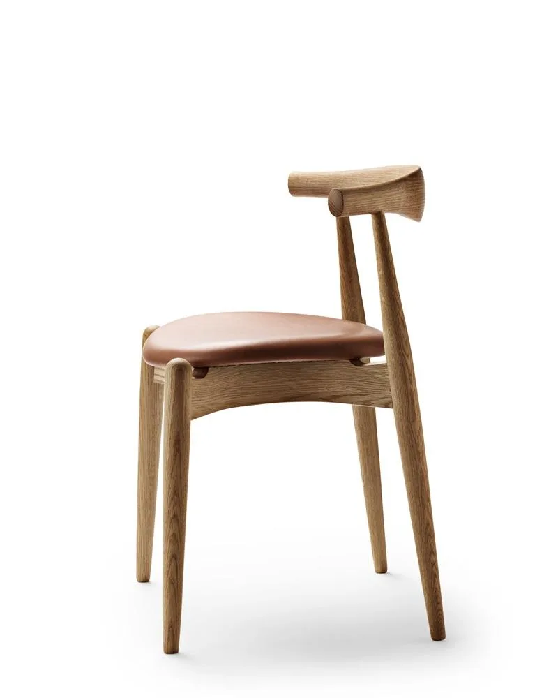 Carl Hansen CH20 chair, oiled oak / brown leather - Image 2