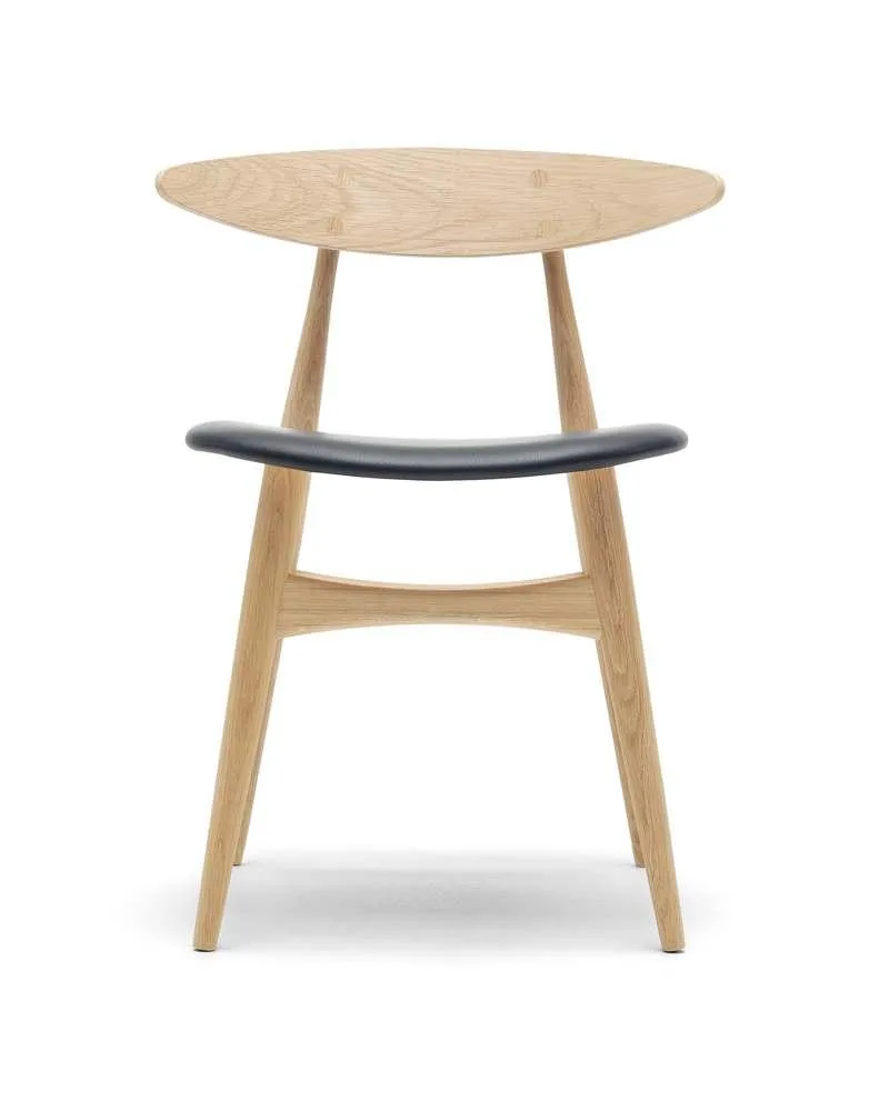 Carl Hansen CH33P -tuoli, öljytty tammi / musta nahka - Image 2