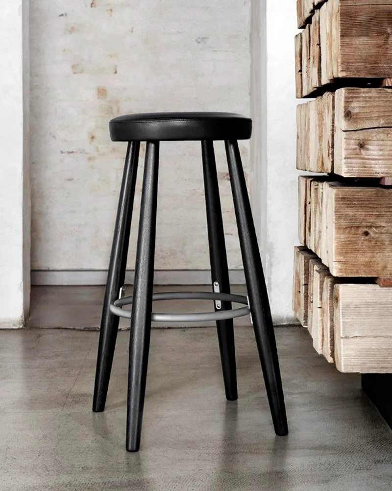 Carl Hansen CH56 bar stool, oiled oak / leather - Image 3