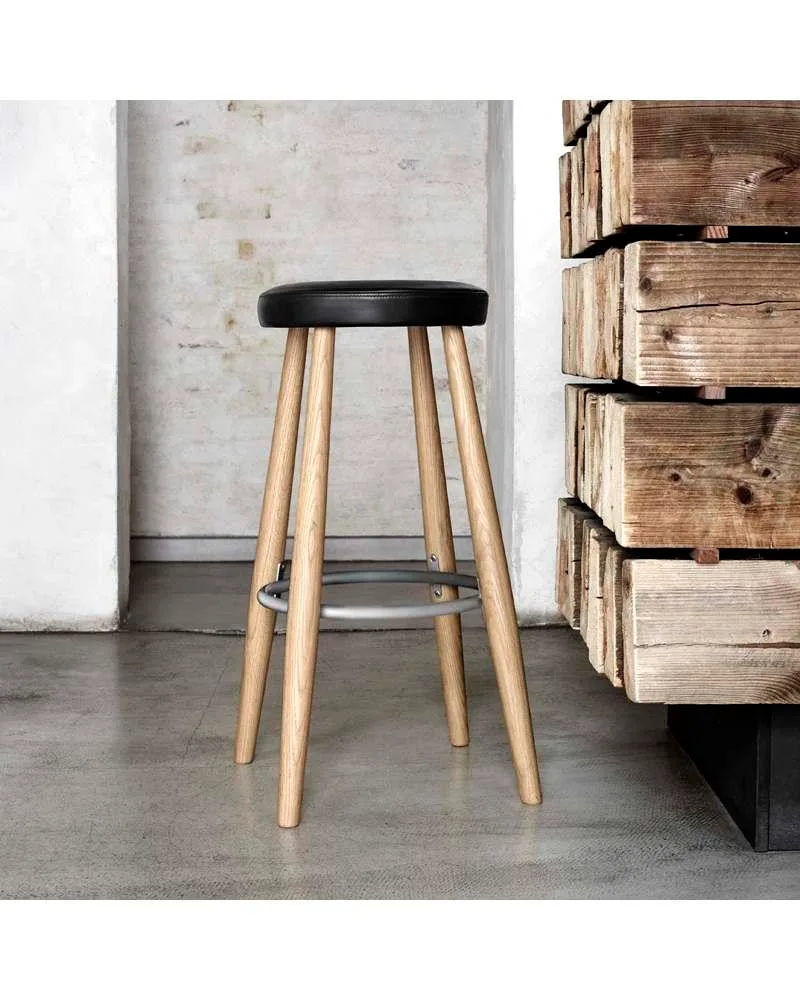Carl Hansen CH56 bar stool, oiled oak / leather - Image 4